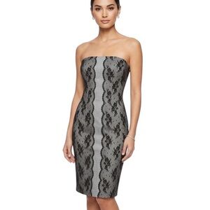 Express Women's Black Dress Size 6 Lace Strapless Knee Length Party/Cocktail​